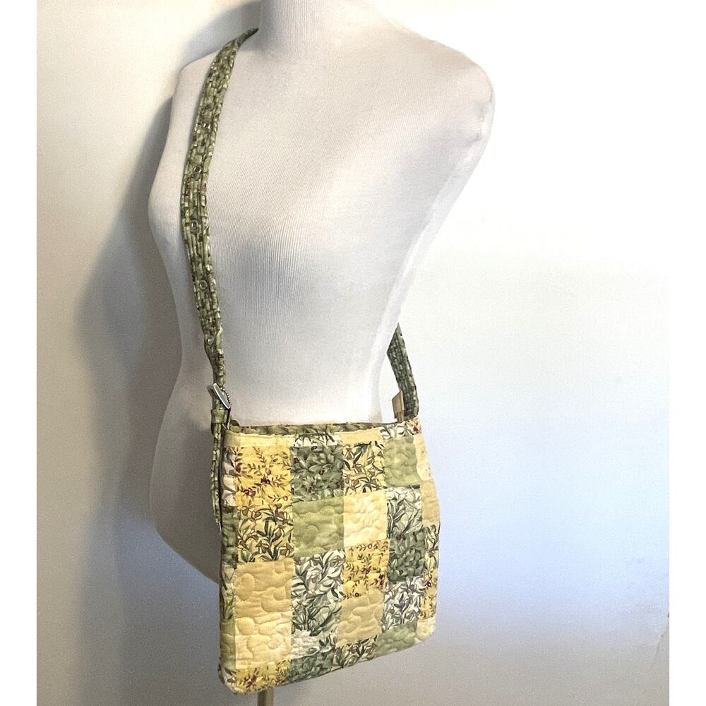 Donna Sharp Patchwork Crossbody Bag Yellow & Gree… - image 3
